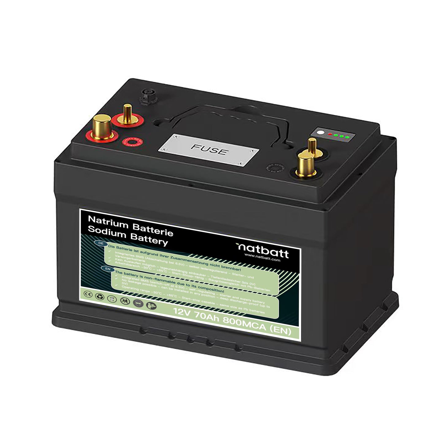 Natrium Batterie 12V 70Ah Marine